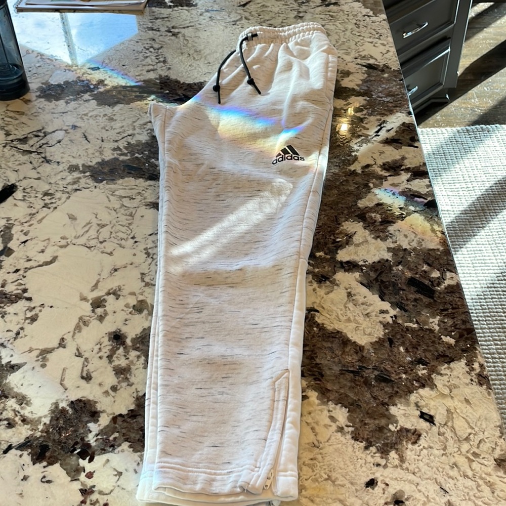 Adidas Joggers. Mens Medium. White.